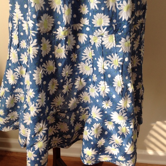 FREE People DRESS FLOWERS TUBE TOP STRAPS BLUE XS - Picture 4 of 8